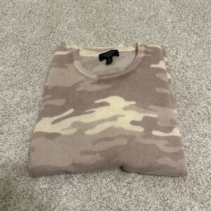 Charter Club Cashmere Sweater Womens Crewneck Pullover Camo